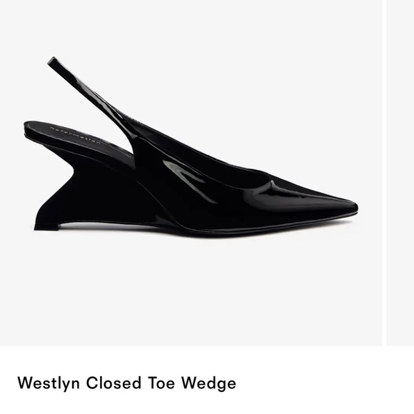 Reformation Westlyn Closed Toe Wedge Black - Size 7 - Picture 5 of 7